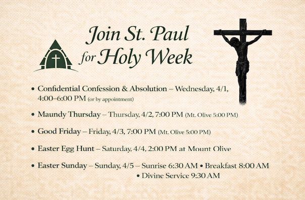 Read more about the article Holy Week and Easter Service in Clarence NY at St Paul