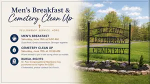 Spring Clean Up & Men’s Breakfast at St Paul Lutheran Church in Clarence NY