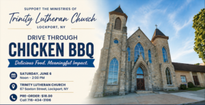 Drive Through BBQ at Trinity Lutheran Church in Lockport, NY Saturday