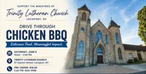 Drive Through BBQ at Trinity Lutheran Church in Lockport, NY Saturday