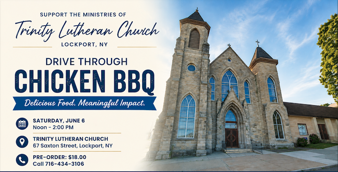 Read more about the article Drive Through BBQ at Trinity Lutheran Church in Lockport, NY Saturday