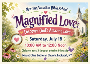 Morning Vacation Bible School in Lockport NY at Mount Olive Lutheran Church