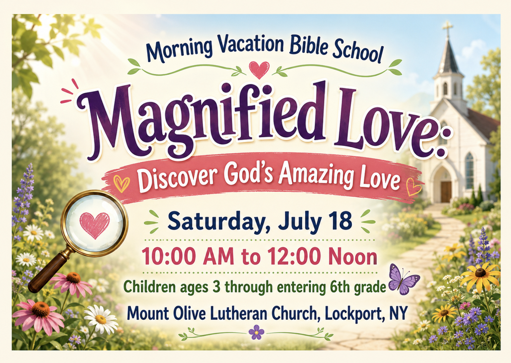 Read more about the article Morning Vacation Bible School in Lockport NY at Mount Olive Lutheran Church